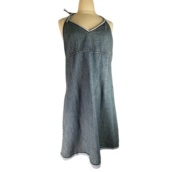 Old Navy Denim Halter Dress Y2K  Size 18 - Picture 1 of 12